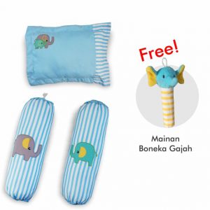 Omiland Bantal Guling Seri Gajah + Mainan