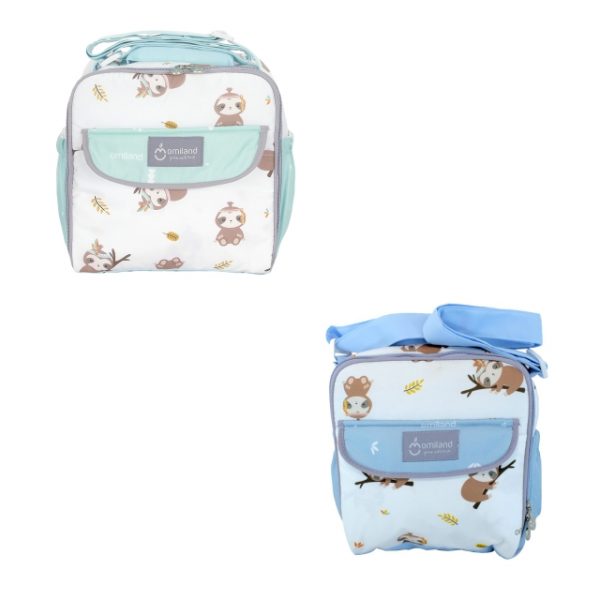 tas bayi kecil hijau biru
