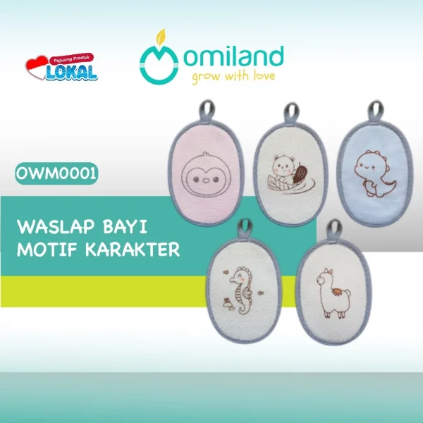 Omiland Waslap Bayi Print Karakter - Gambar 2