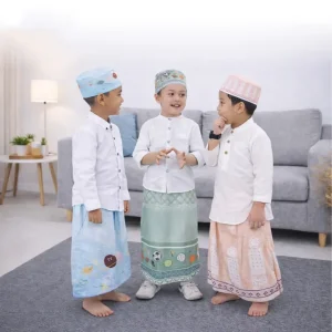 Omiland Sarung Anak Model Celana Peci Set