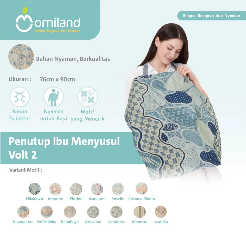 Omiland Nursing Cover Apron Menyusui Non Label - Gambar 2
