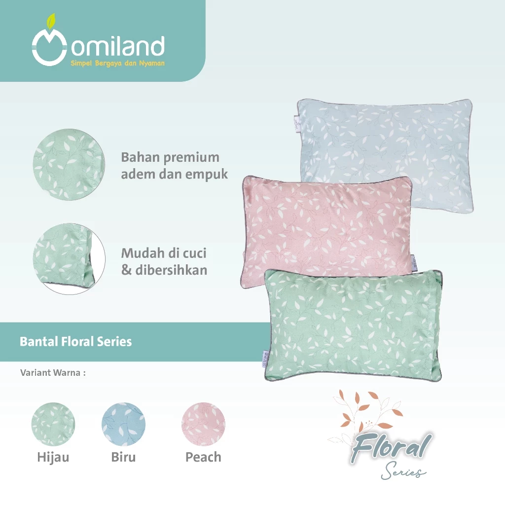 Omiland Bantal Tidur Bayi Floral Series - Gambar 2